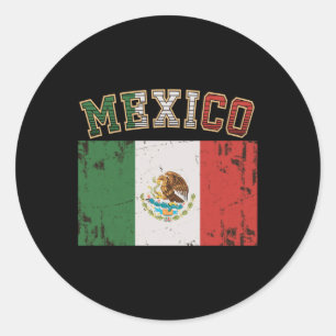 Sticker Rond Mexique Drapeau Mexicain Hommes Femmes Ados Enfant