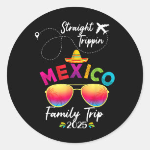 Sticker Rond Mexique Famille vacances Cancun 2025 Trippi droit