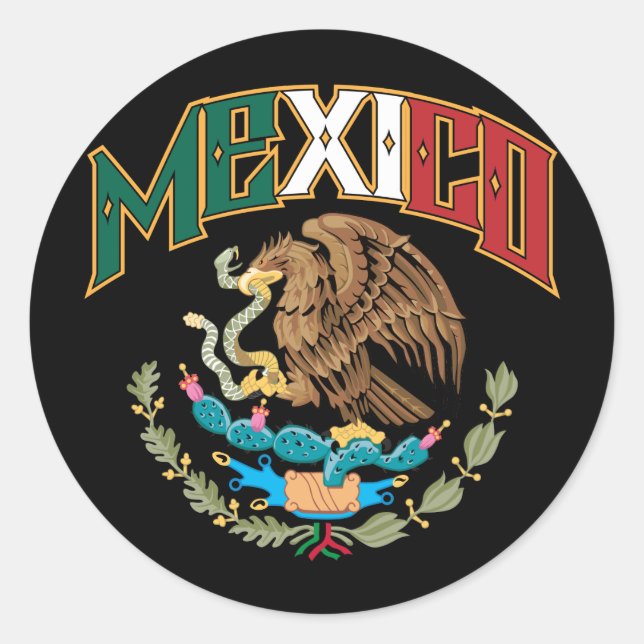 Sticker Rond Mexique Grand et audacieux (Devant)