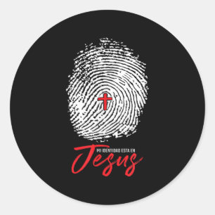 Sticker Rond Mi Identidad En Jesus Foi Tee - shirts inspirants