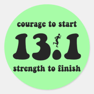 Sticker Rond Mi-marathon inspirant