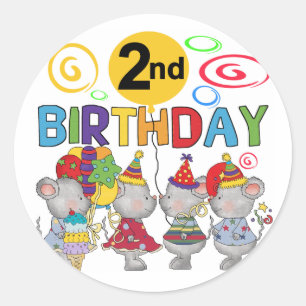 Sticker Rond Mice 2e anniversaire T-shirts et cadeaux