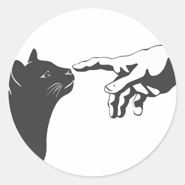 Sticker Rond Michelangelo Chat - Choisissez la couleur arrière  (Devant)