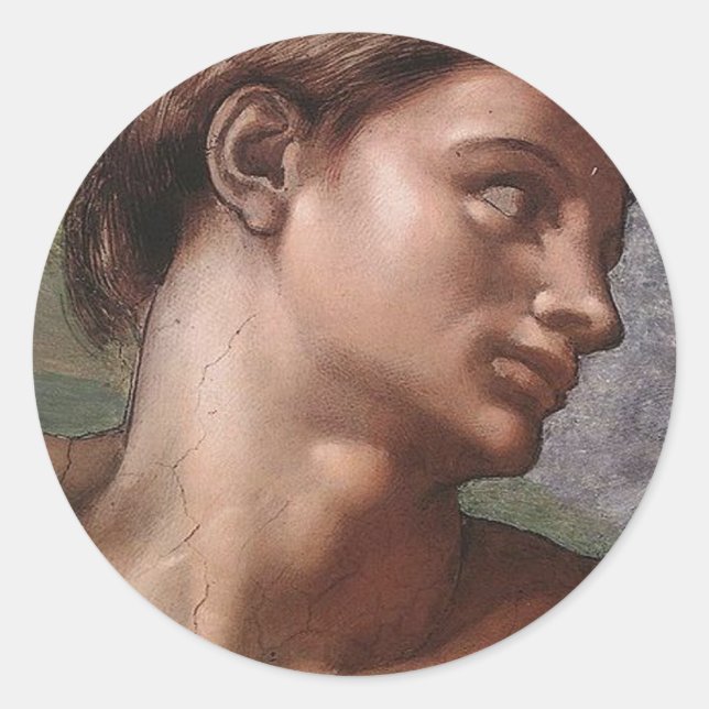 Sticker Rond Michelangelo Création Adam Dieu Art (Devant)