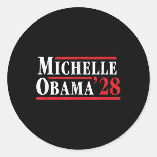 Sticker Rond Michelle Obama 2028 - Campagne électorale rétro