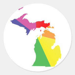 Sticker Rond michigan pride.