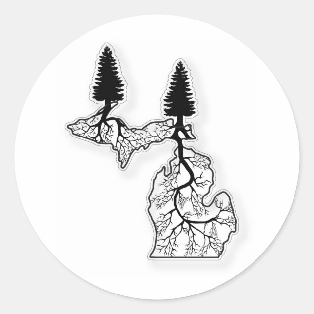 Sticker Rond Michigan Roots (Devant)