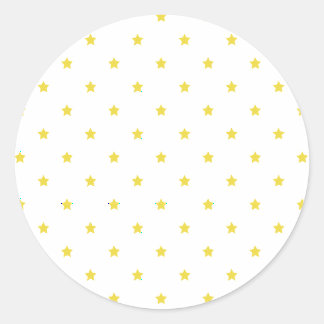 Sticker Rond Micro Stars Golden Yellow - White
