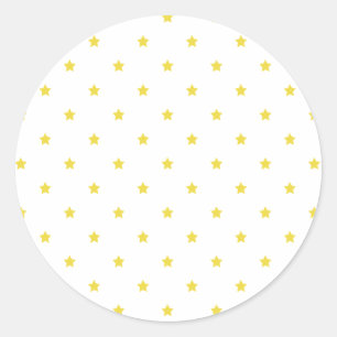 Sticker Rond Micro Stars Jaune Doré - Blanc