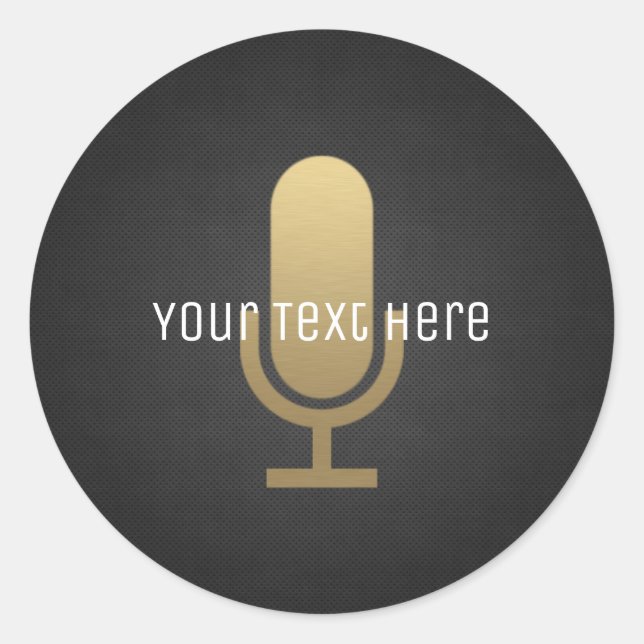 Sticker Rond Microphone or (Devant)