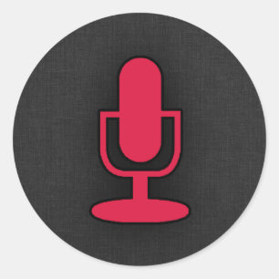 Sticker Rond Microphone rouge Crimson