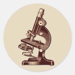 Sticker Rond Microscope vintage