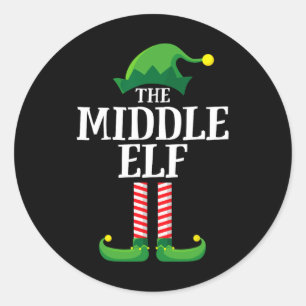 Sticker Rond Middle Elf Chemise Matching Famille Amusante Group