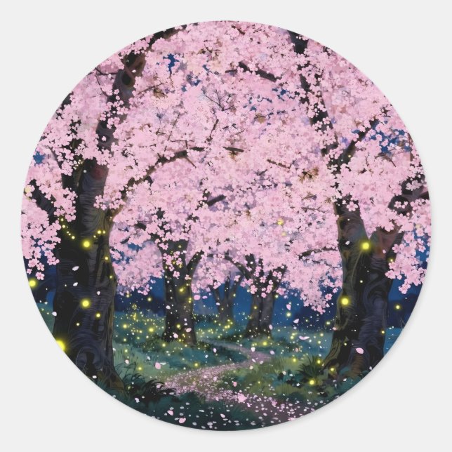 Sticker Rond Midnight Bloom -  (Devant)