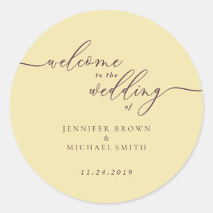 Sticker Rond Midnight Fig Signature Bienvenue au mariage