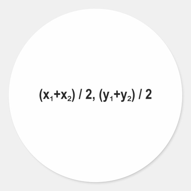 Sticker Rond Midpoint Formula Math Mathematical Physics (Devant)