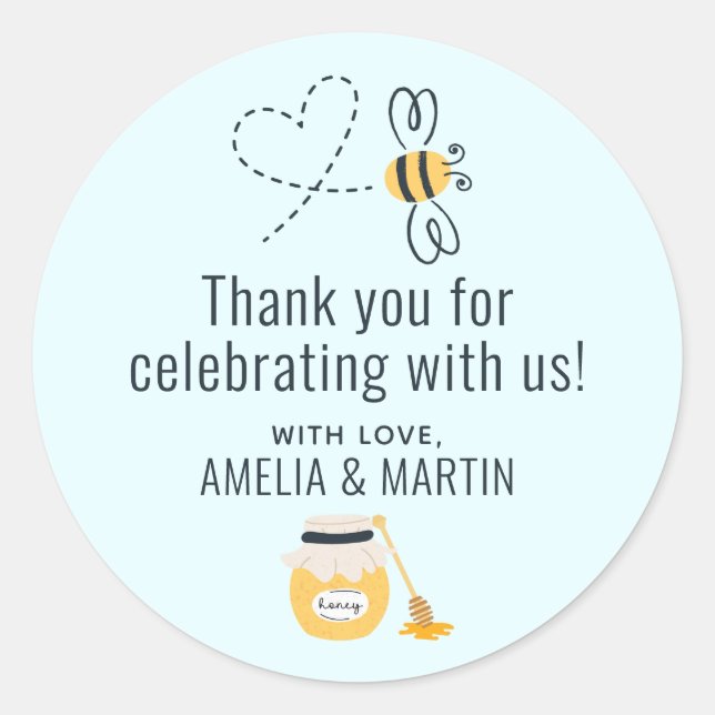 Sticker Rond Miel Abee et Miel Pot Merci (Devant)