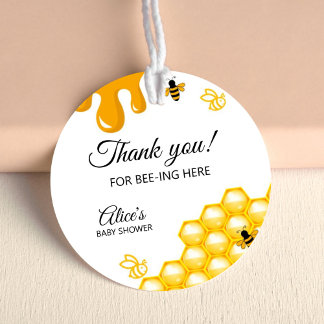 Sticker Rond Miel Bee Baby shower maman Bee Merci