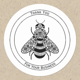 Sticker Rond Miel Bee Merci
