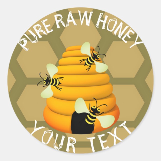 Sticker Rond Miel pur et cru (Devant)