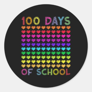 Sticker Rond Mignon 100 jours d'école et toujours autant d'amou