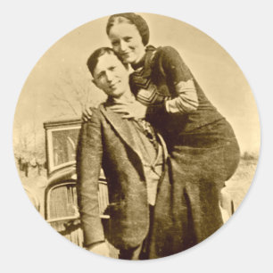 Sticker Rond Mignon et Clyde - la bande de brouette