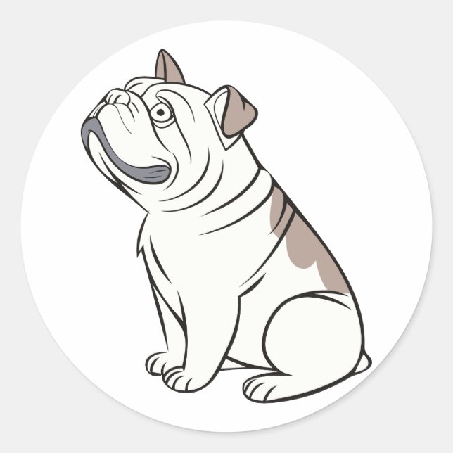 Sticker Rond Mignon Français Bulldog Funny (Devant)