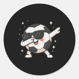 Sticker Rond Mignon Kawaii Byll de foot qui fait le dab Dessin 