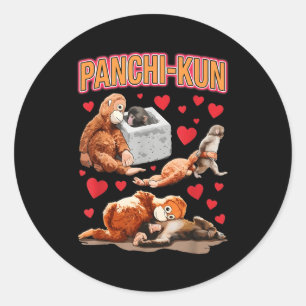 Sticker Rond Mignon panchi-kun bébé singe bébé singe mème drôle