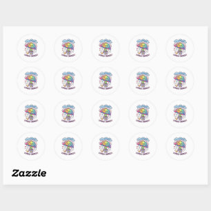 Sticker Rond Mignon parapluie Kawaii pour répandre la gentilles