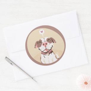 Sticker Rond Mignon Pit Bull