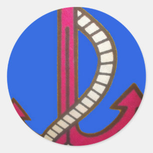 Sticker Rond mignon Retro Vintage Navy Achor.jpg