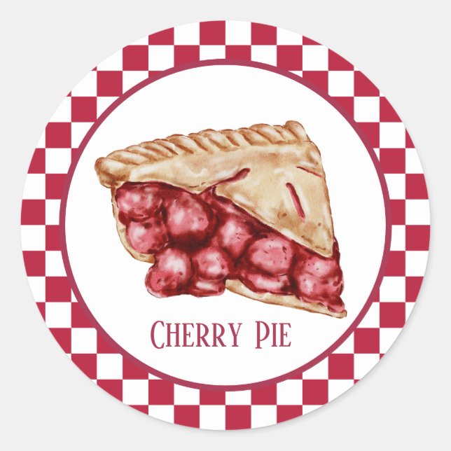 Sticker Rond mignon tourte cerise ajouter du texte (Devant)