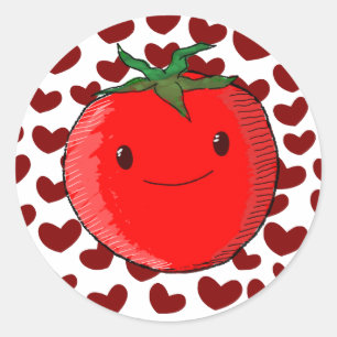Sticker Rond Mignonette Cartoon Tomato Lover