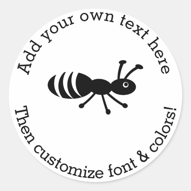 Sticker Rond Mignonne Ant ou Termite Drôle de lutte antiparasit (Devant)