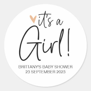 Sticker Rond Mignonne C'est une fille Baby shower privilégier l