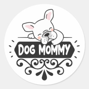 Sticker Rond Mignonne chien maman amoureux des animaux de compa