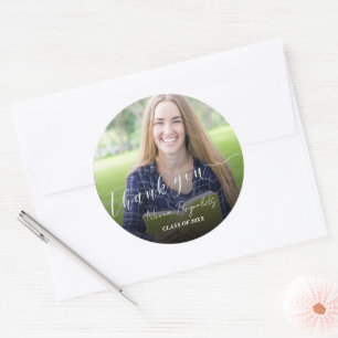 Sticker Rond Mignonne Classe De Merci De Diplôme Photo 2024