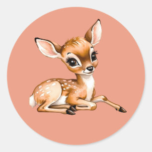 Sticker Rond Mignonne Doe Chilling Out, Don De Deer Lover,