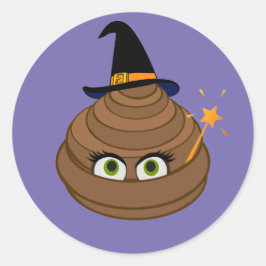 Sticker Rond Mignonne et drôle Poop de cuisine Emoji