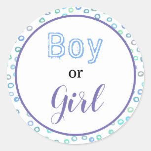 Sticker Rond Mignonne garçon ou fille Genre ReveaI