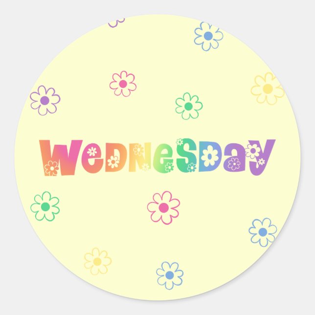 Sticker Rond Mignonne Jour De La Semaine Mercredi (Devant)