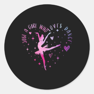 Sticker Rond Mignonne Juste Une Fille Qui Aime La Danse Amoureu