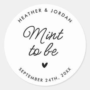 Sticker Rond Mignonne Menthe Moderne Pour Être Mariage Monnaie