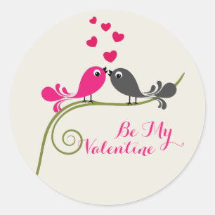 Sticker Rond Mignonne Soit Mes Valentines Inséparables Et Coeur