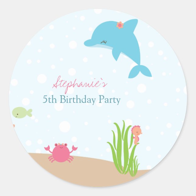 Sticker Rond Mignonne sous les collants de fête d'anniversaire  (Devant)
