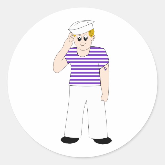 Sticker Rond Mignonne voile caricature (Devant)