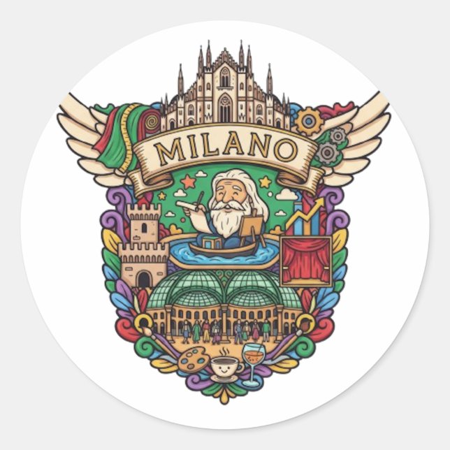 STICKER ROND MILAN (Devant)