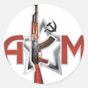 STICKER ROND MILITAIRES RARES D'ARME À FEU DE KALACHNIKOV