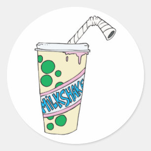 Sticker Rond milkshake à la fraise